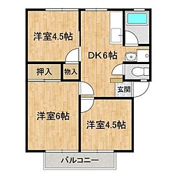 アーバンヒルA 3DKの間取図画像