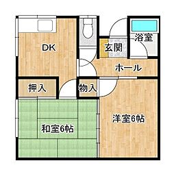 和泉ハイム 2DKの間取図画像