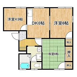 コーラルヒル 3DKの間取図画像