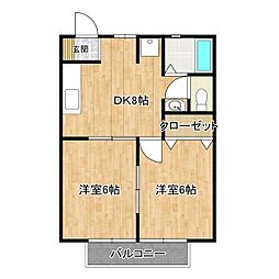 コーポエスペランサ 2DKの間取図画像