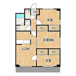 マンションタイラ 2LDKの間取図画像