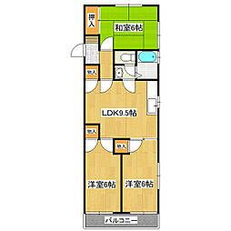 グリーンヒル刈谷A 3DKの間取図画像