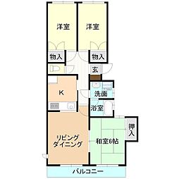 牛久ロイヤルレジデンスA棟 3LDKの間取図画像