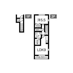 Limel 2階1LDKの間取り