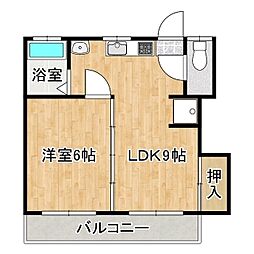 エンゼルハイツ 1LDKの間取図画像