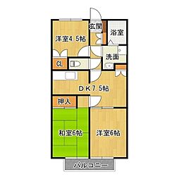 サマックス・サンセールA 3DKの間取図画像
