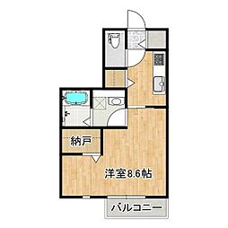 フロイデハイム 1Kの間取図画像