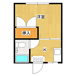 ルイ・フローラ 1Kの間取図画像
