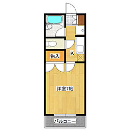オーブドゥ松葉 1Kの間取図画像