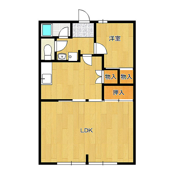 ドリームコーポやまぐち1号棟 104｜茨城県取手市谷中(賃貸アパート2DK・2階・46.99㎡)の写真 その2