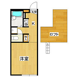 サクセスヒルズ 1階1Kの間取り