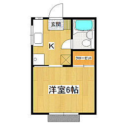 プリマベーラ 1Kの間取図画像