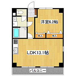 Pino 5階1LDKの間取り