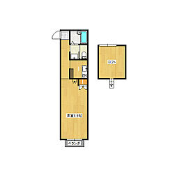 Maison藍 1Kの間取図画像