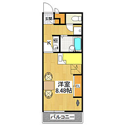 VERISSHIMO松前台2 1Kの間取図画像