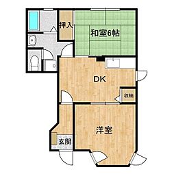 サンライト守谷 2DKの間取図画像