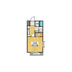 ティエードA 1Kの間取図画像