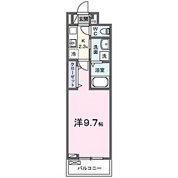 土浦市滝田1丁目アパート 1Kの間取図画像