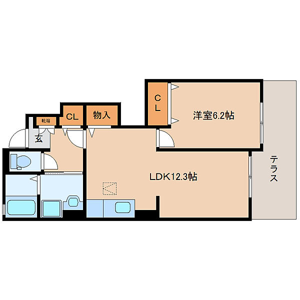 奈良県生駒郡三郷町立野南1丁目(賃貸アパート1LDK・1階・45.09㎡)の写真 その2