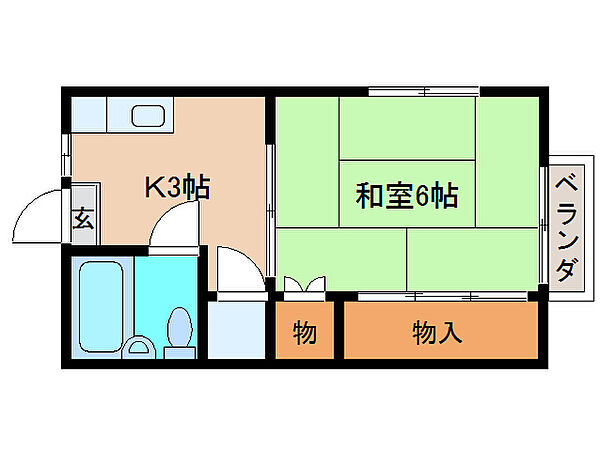 奈良県大和高田市春日町2丁目(賃貸アパート1K・1階・28.00㎡)の写真 その2