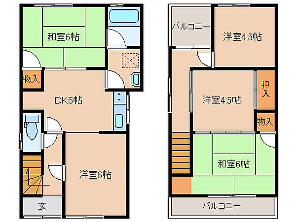 奈良県大和高田市蔵之宮町(賃貸一戸建5DK・1階・71.65㎡)の写真 その2