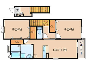 奈良県大和高田市曽大根1丁目（賃貸アパート2LDK・2階・58.48㎡） その2