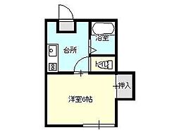 カルム上田 1Kの間取図画像