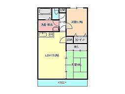 サンフレッシュ西下台 2LDKの間取図画像