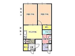 T'Sパレス・イクエール 2DKの間取図画像