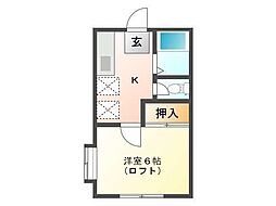 デイジーハウス 1Kの間取図画像