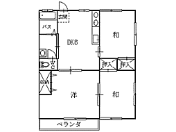ハイツ南部C棟 3DKの間取図画像