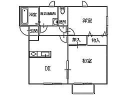 ツインキャップかわぐちB 2LDKの間取図画像