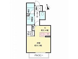 ディアコート盛岡 103号室 1階ワンルームの間取り