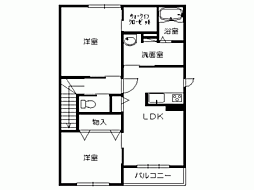 ジェミニ向中野弐番館 2LDKの間取図画像