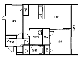 メゾンマスト盛南1 2LDKの間取図画像