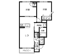 クオーレA 2LDKの間取図画像