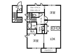 ルリエ 2LDKの間取図画像