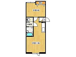 I・BスクウェアC 1LDKの間取図画像