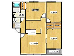 ウィルモアかねしろA 3LDKの間取図画像