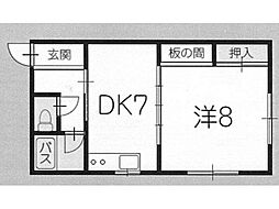 コーポラス杏 1DKの間取図画像