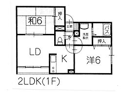 ハイセレールヴィラ 2LDKの間取図画像