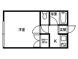 ドリームハウスココロ 1Kの間取図画像