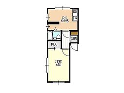 エスポワール 1DKの間取図画像