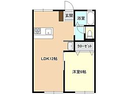 シティハイムセゾン 1LDKの間取図画像