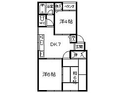 アーバンホームズ第一原別 3DKの間取図画像