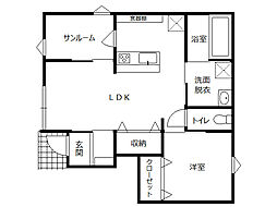 アヴニール向中野II 101号室 1階1LDKの間取り