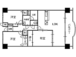 Mシティ夕顔瀬 2SLDKの間取図画像