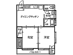 グリーン花園 2LDKの間取図画像