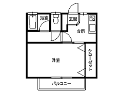 マンション・セン 1Kの間取図画像