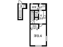 ボヌールテラス 1Kの間取図画像